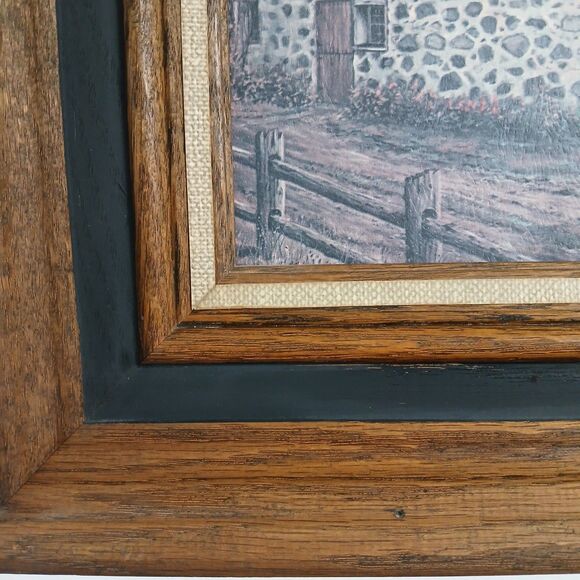 Barn Farmhouse Country Rustic Art Print on board Signed 1974 Wood Frame 13x15" - Picture 7 of 16